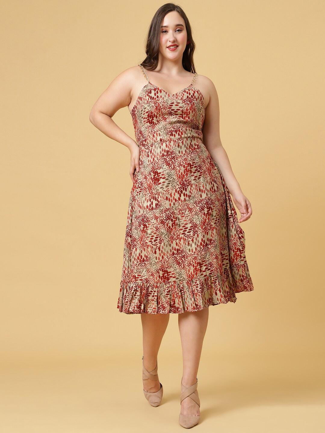 corset fit and flare dress Floral Mini Solid Red Background Size:J (64-66) collection_Short
