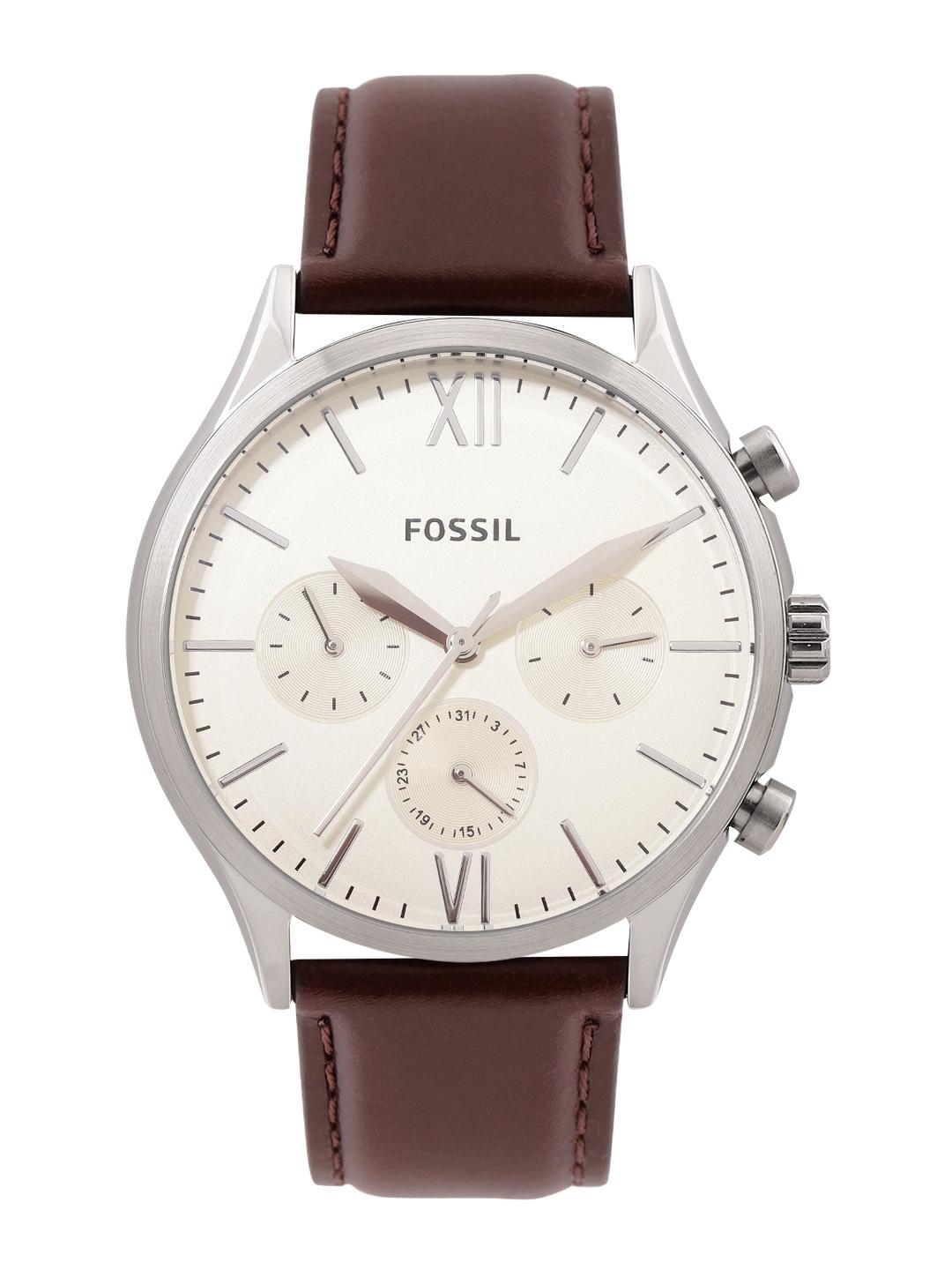 FOSSIL Original Cinturino In Pelle BQ2363 Per Orologio Marrone 22 Mm