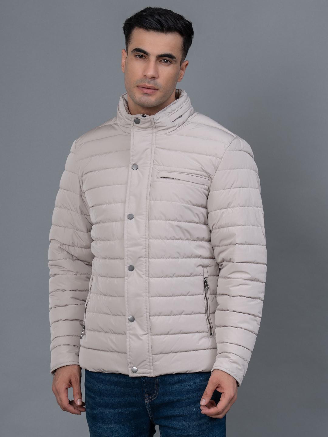 Fire Bloom Shade Men's Stand Collar Padded Jacket