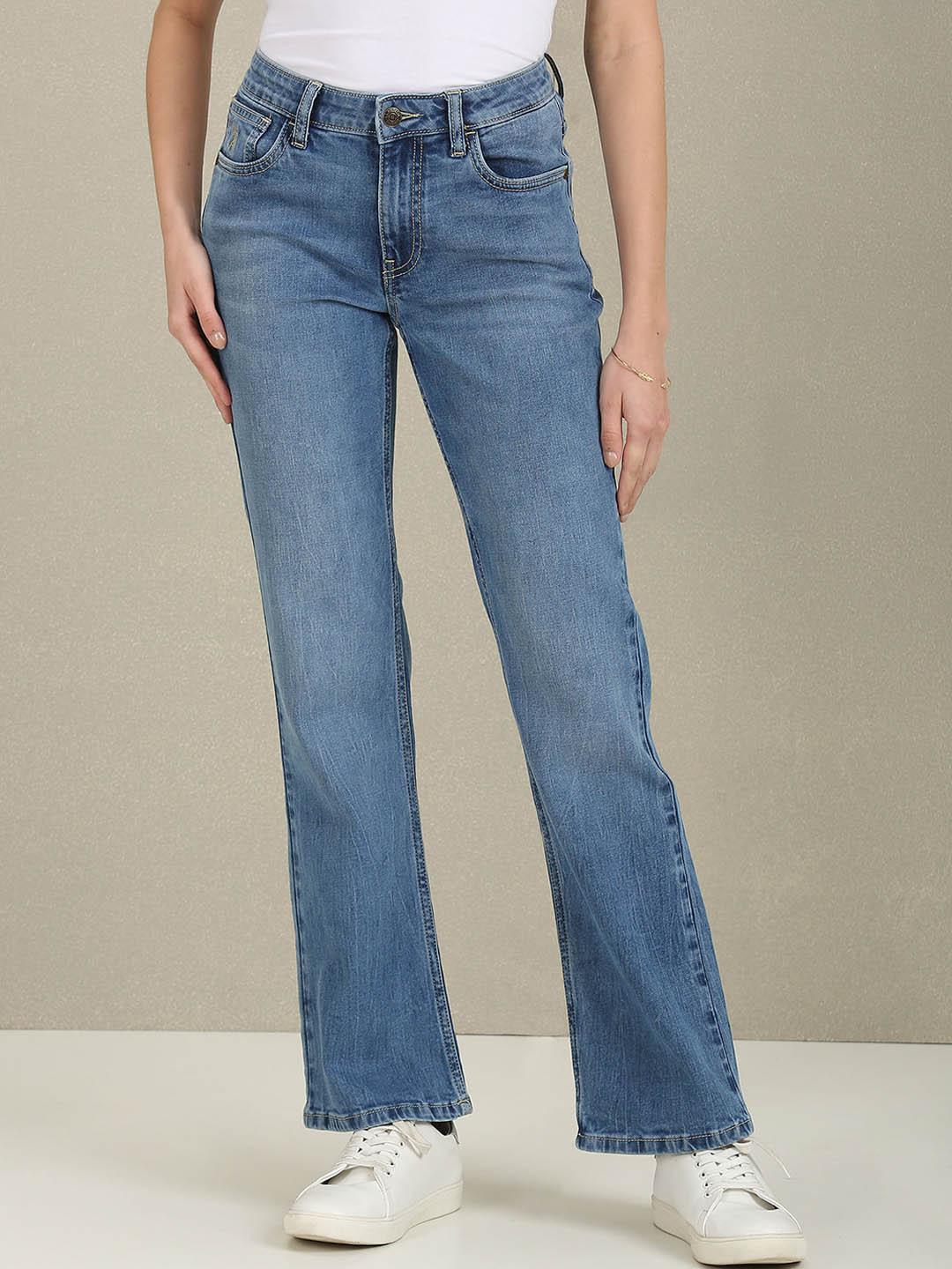 U.S. Polo Assn. Women Bootcut Mid-Rise Clean Look Light Fade Stretchable Jeans