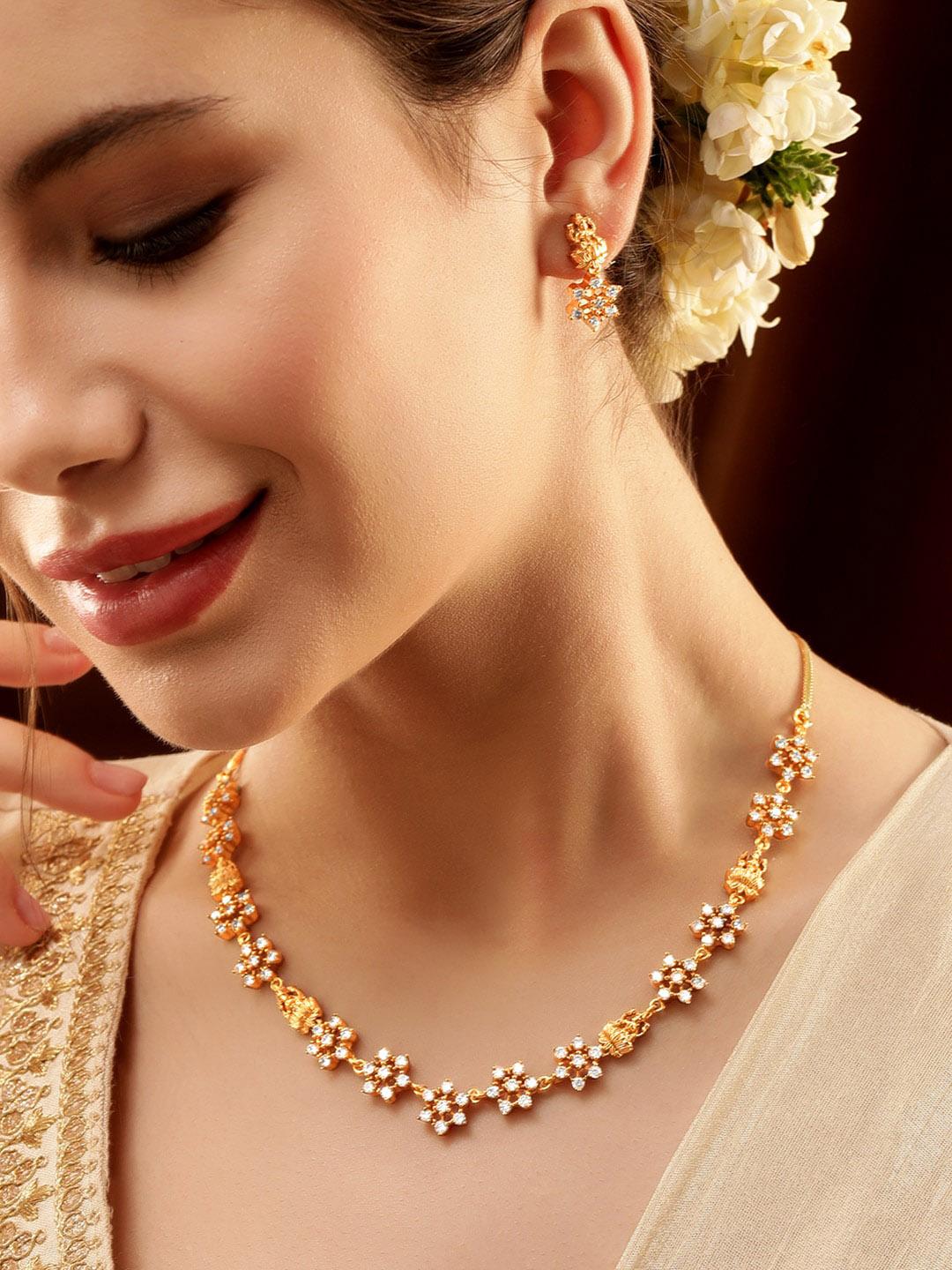 Buy Rubans Gold Plated AD Stone Jewellery Set - - Accessories for Women