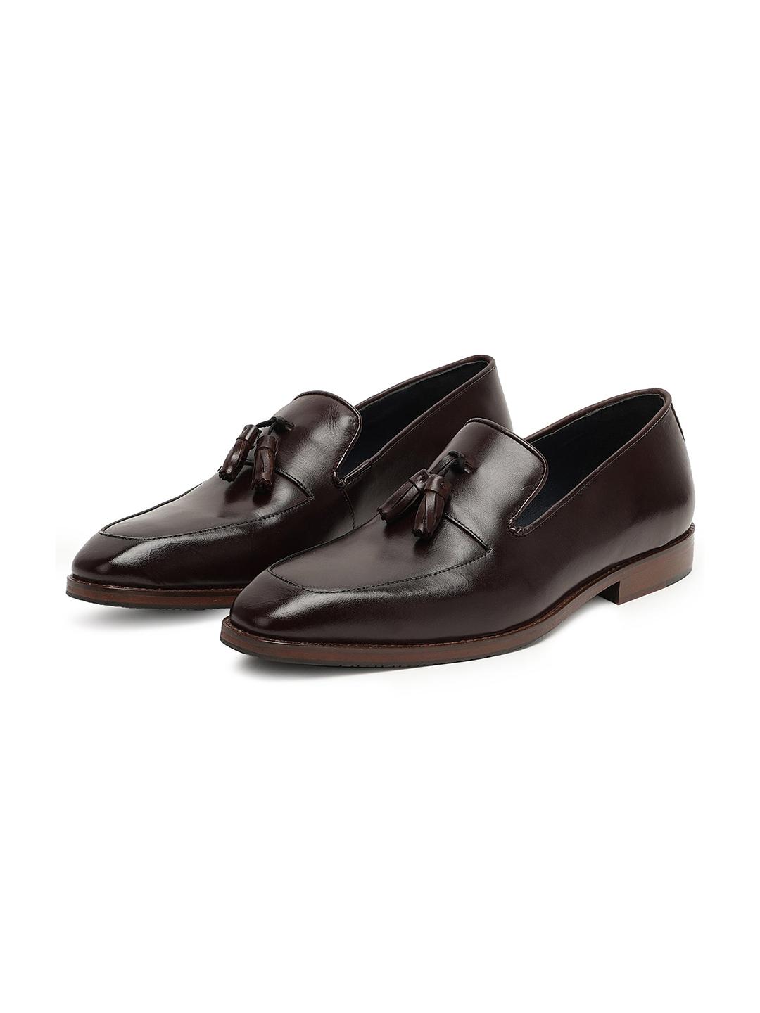 Buy RARE RABBIT Men Brown Houston Tasseled Leather Loafers - Formal ...