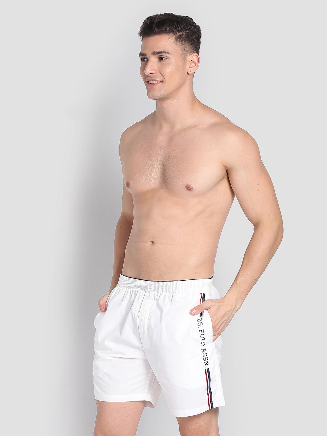 Buy U.S. Polo Assn. Pure Cotton Brand Detail Striped Boxers IYAX 001 PL -  - Apparel for Men
