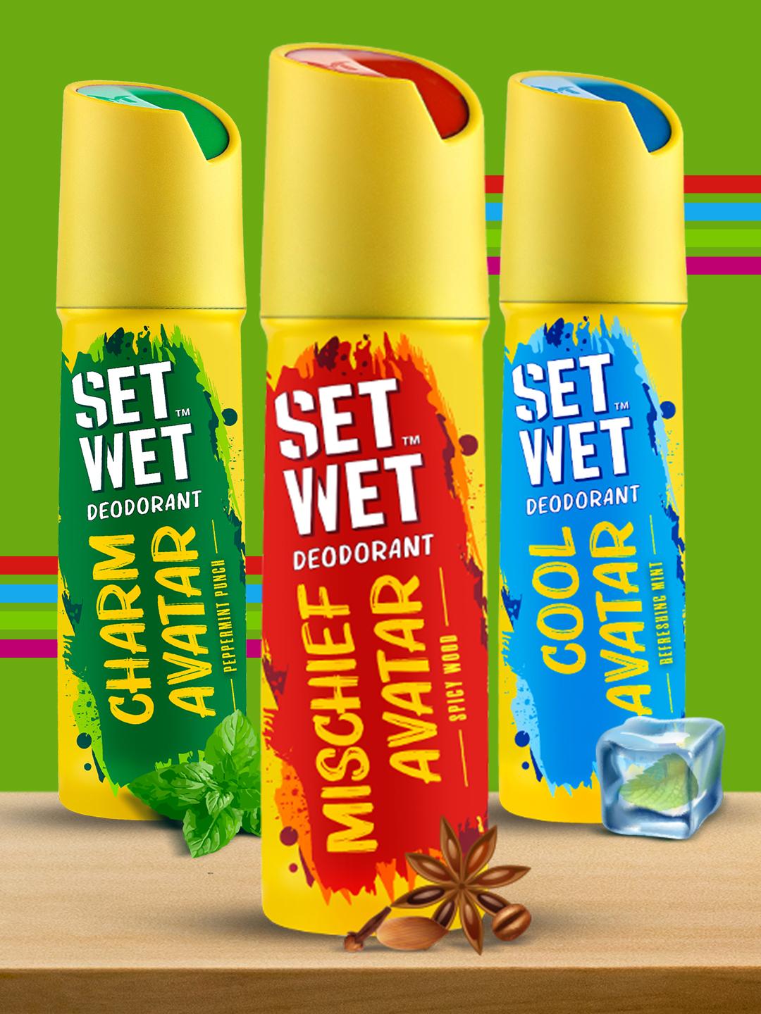 Set Wet Men Set of Cool - Charm & Mischief Avatar Deodorant Body Spray Perfume-150 ml Each