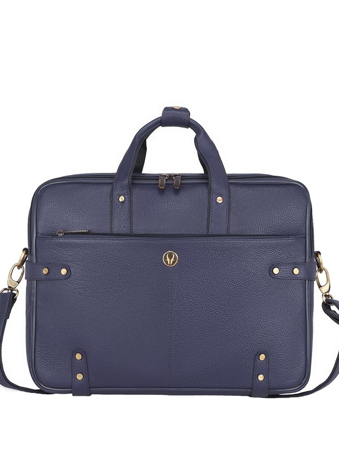 Buy WildHorn Men Blue Leather Laptop Bag Up To 16 Inch Laptop - Laptop ...