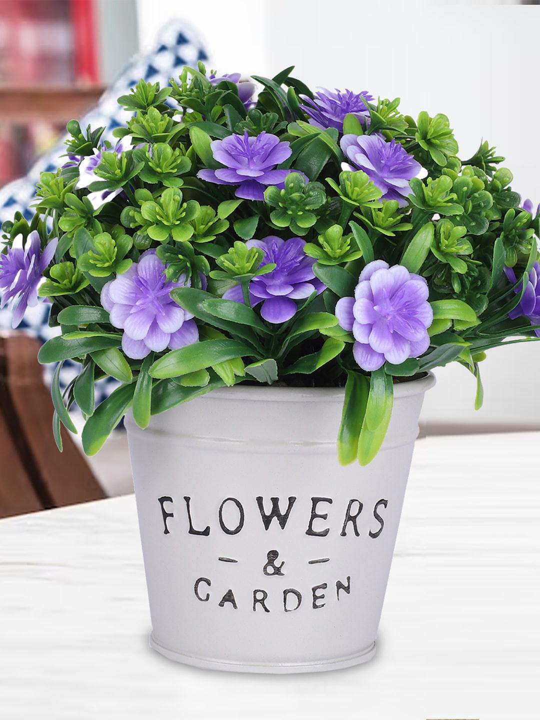 Buy Kuber Industries Lavender & Green Daffodil Artificial Plant With Pot Showpiece For Office - - Home for Unisex