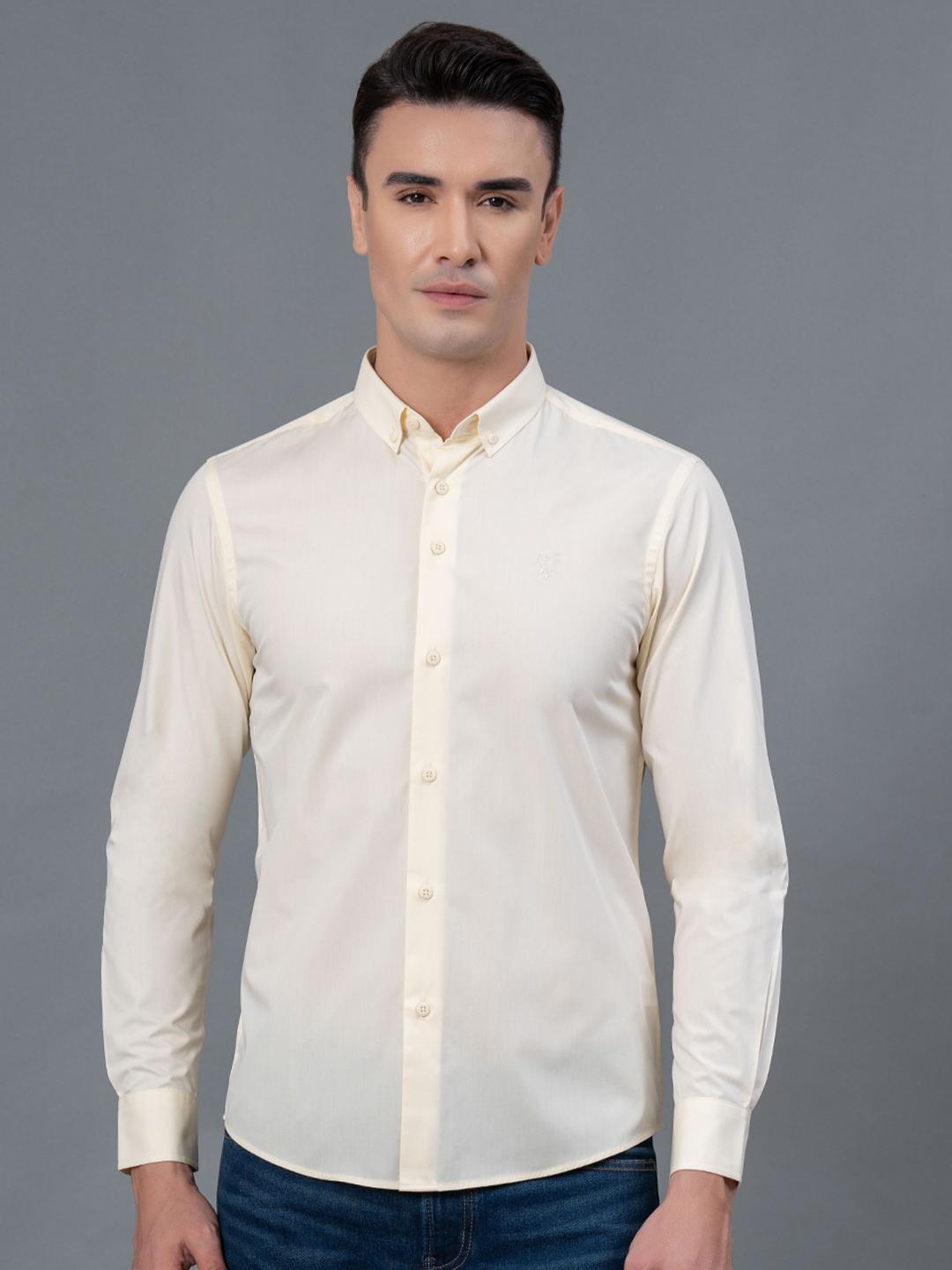 Red Tape Button-Down Collar Solid Casual Shirt
