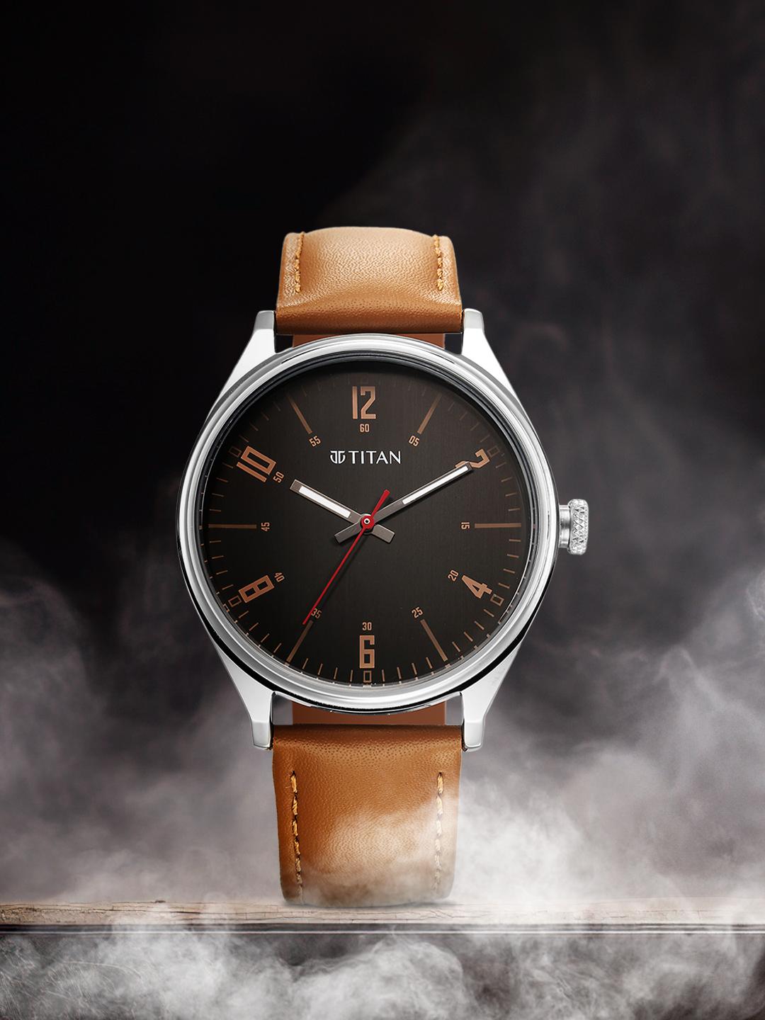 Buy Titan Men Printed Dial & Leather Straps Analogue Watch 10024SL02 - - Accessories for Men