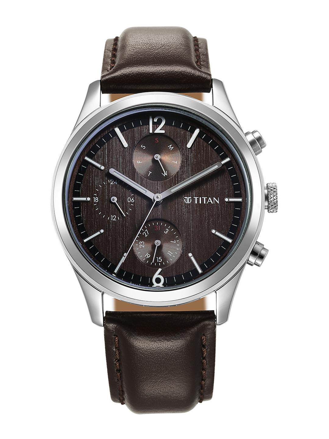 Titan Multifunction Analog Brown Dial Watch for Men