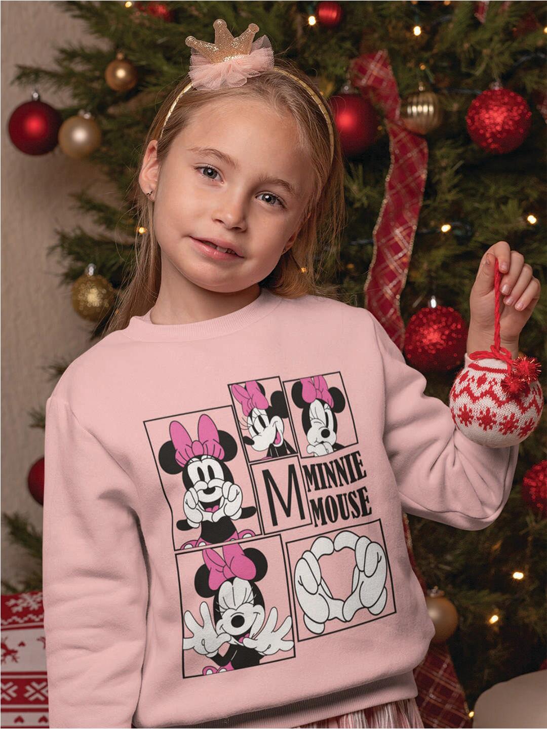 Buy KINSEY Girls Minnie Mouse Printed Fleece Pullover - Sweatshirts for ...