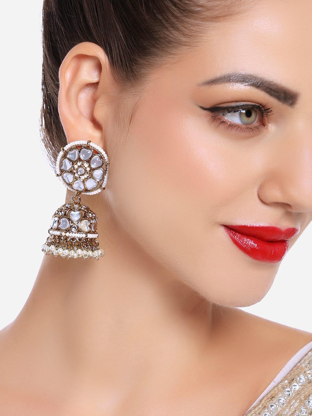 Buy Zaveri Pearls Gold Plated Contemporary Jhumkas -  - Accessories for Women