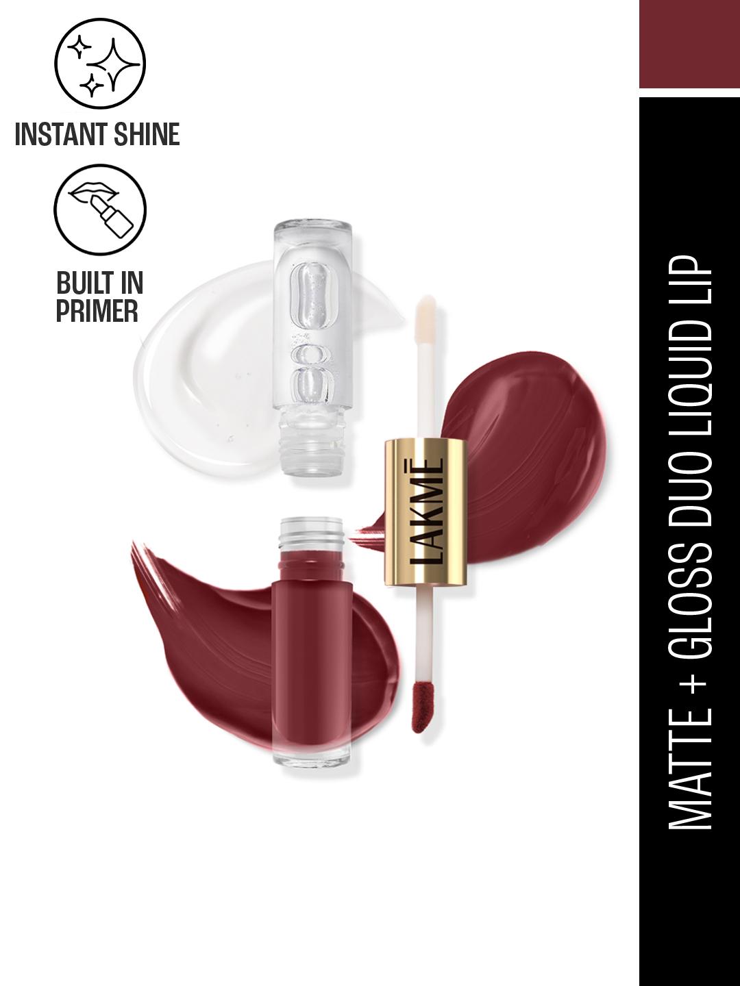Buy Lakme 9to5 Matte To Glass 2 In 1 Transferproof Liquid Lip Color 7.6ml Rose - - Personal Care for Women