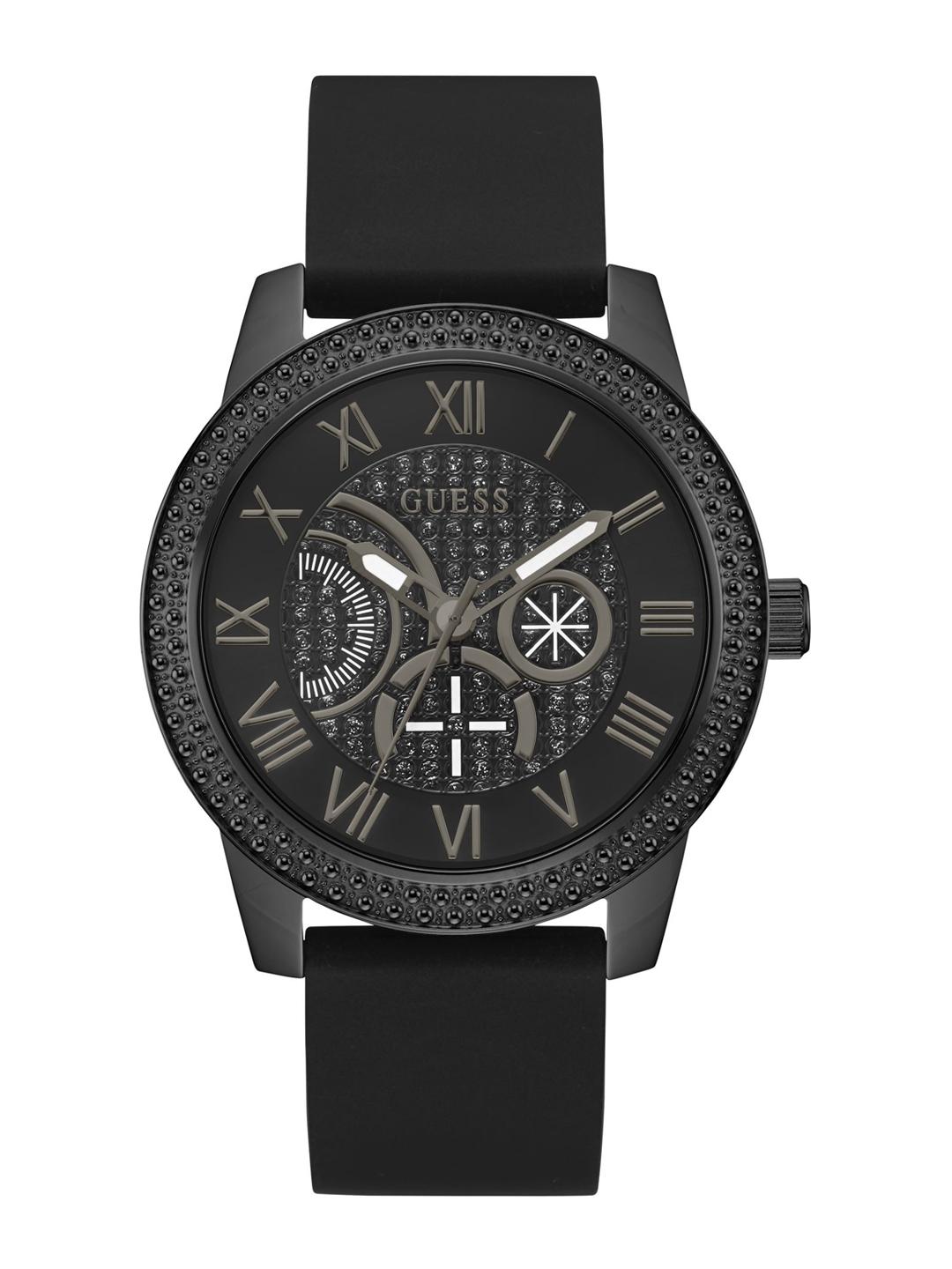 Buy GUESS Round 46mm Black Dial Analog Men Watch U1378G2M - - Accessories for Men