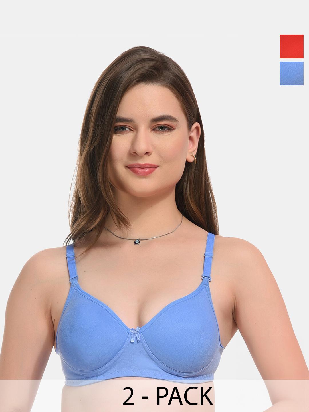 Buy ESOROUCHA Pack Of 2 Full Coverage Lightly Padded Everyday Bra With All Day Comfort - - Apparel for Women