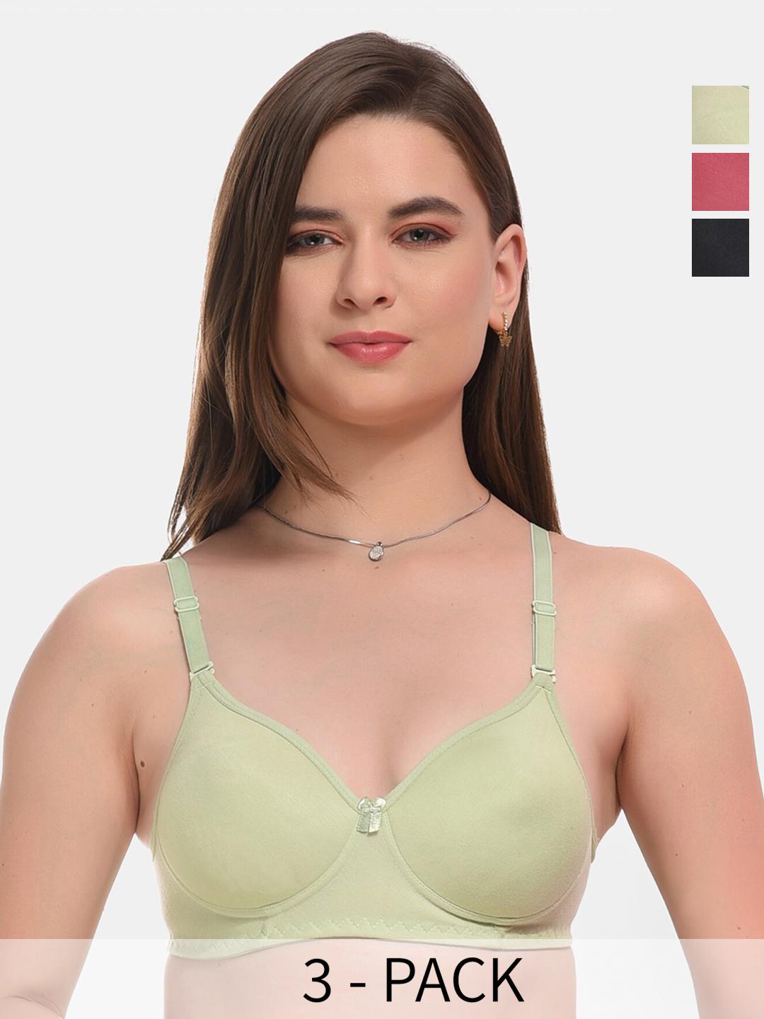 Buy ESOROUCHA Pack Of 3 Full Coverage Lightly Padded Bra With All Day Comfort -  - Apparel for Women