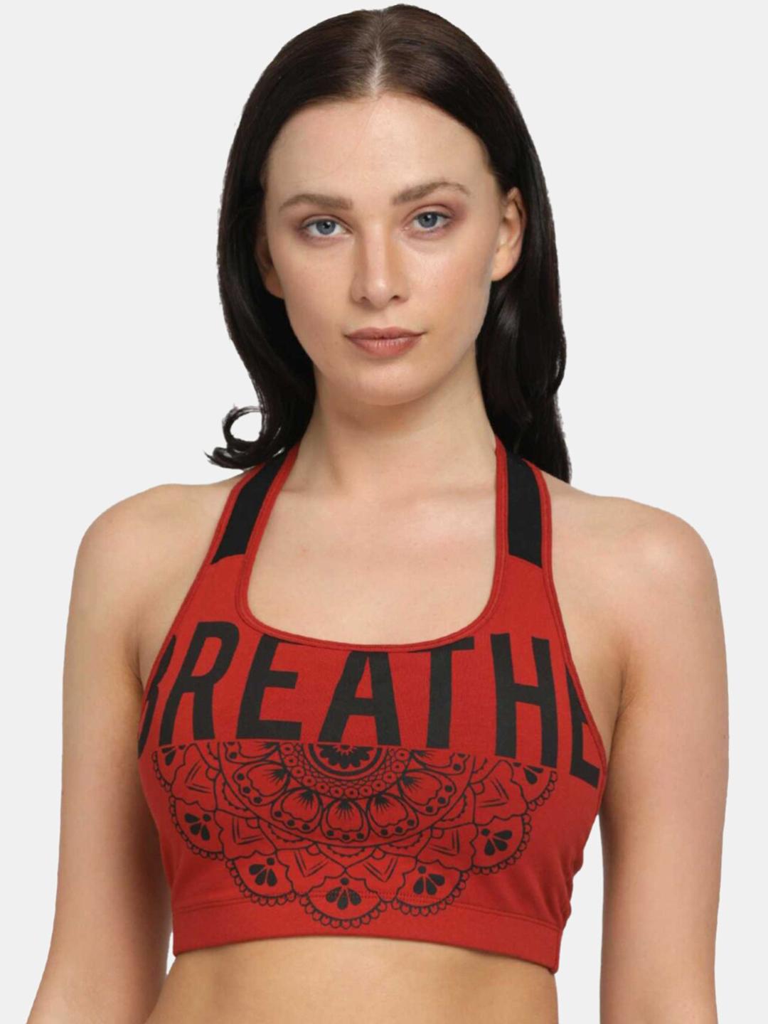 Buy Lovable Sport Typography Printed Full Coverage Workout Sports Bra With All Day Comfort -  - Apparel for Women