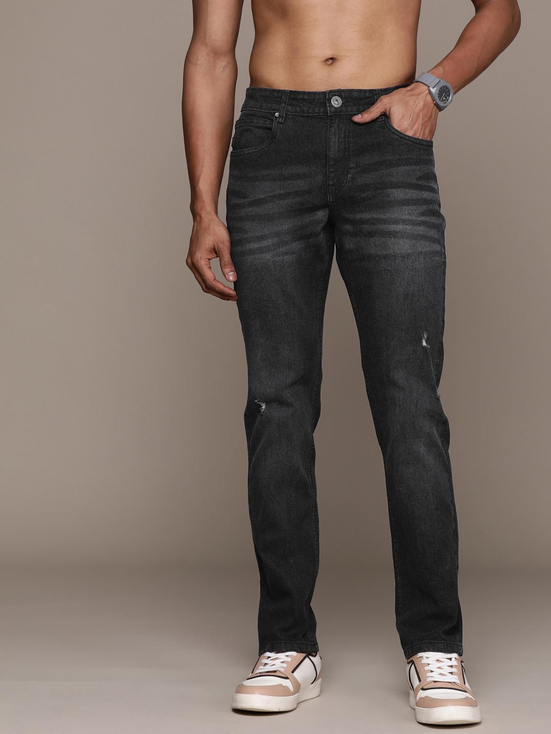 The Roadster Lifestyle Co. Men Slim Fit Low Distress Light Fade Stretchable Jeans