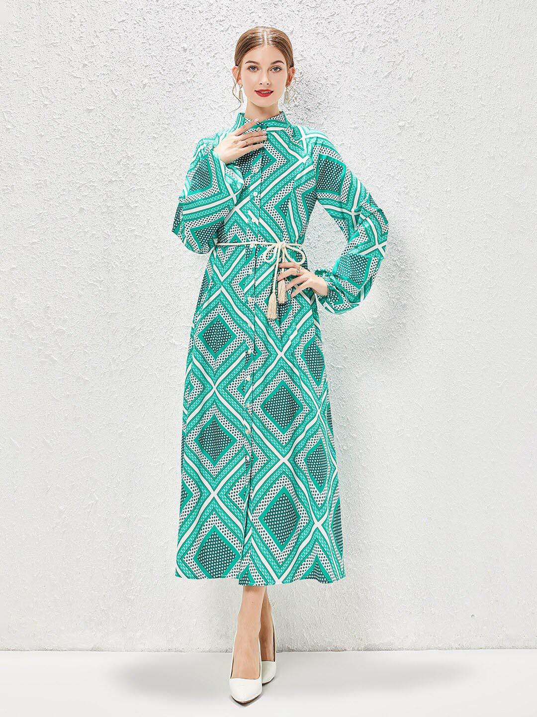 Geometric Print Maxi Dress