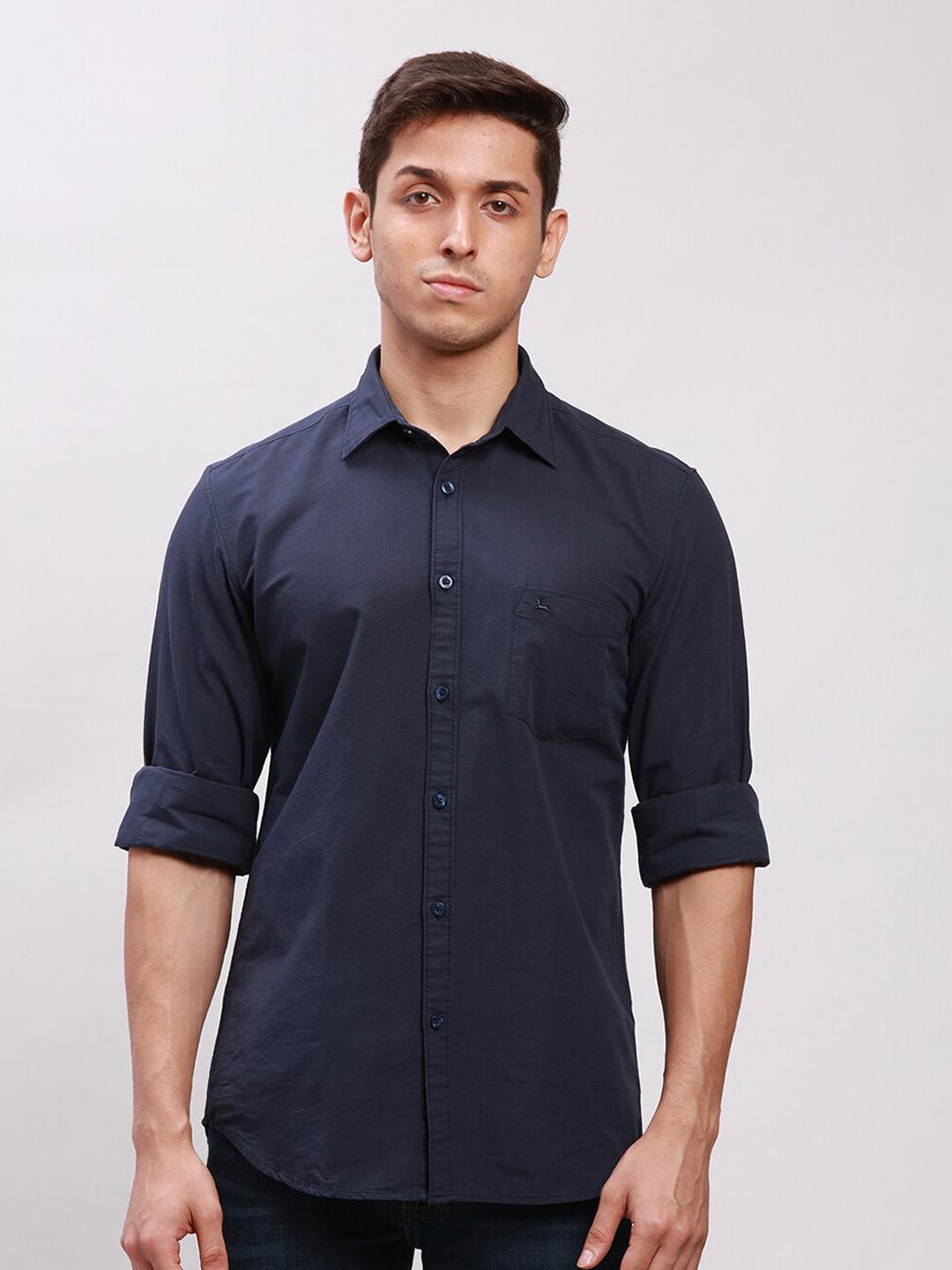 Men's Grey Floral Printed Comfort Slim Fit Cotton Casual Shirt