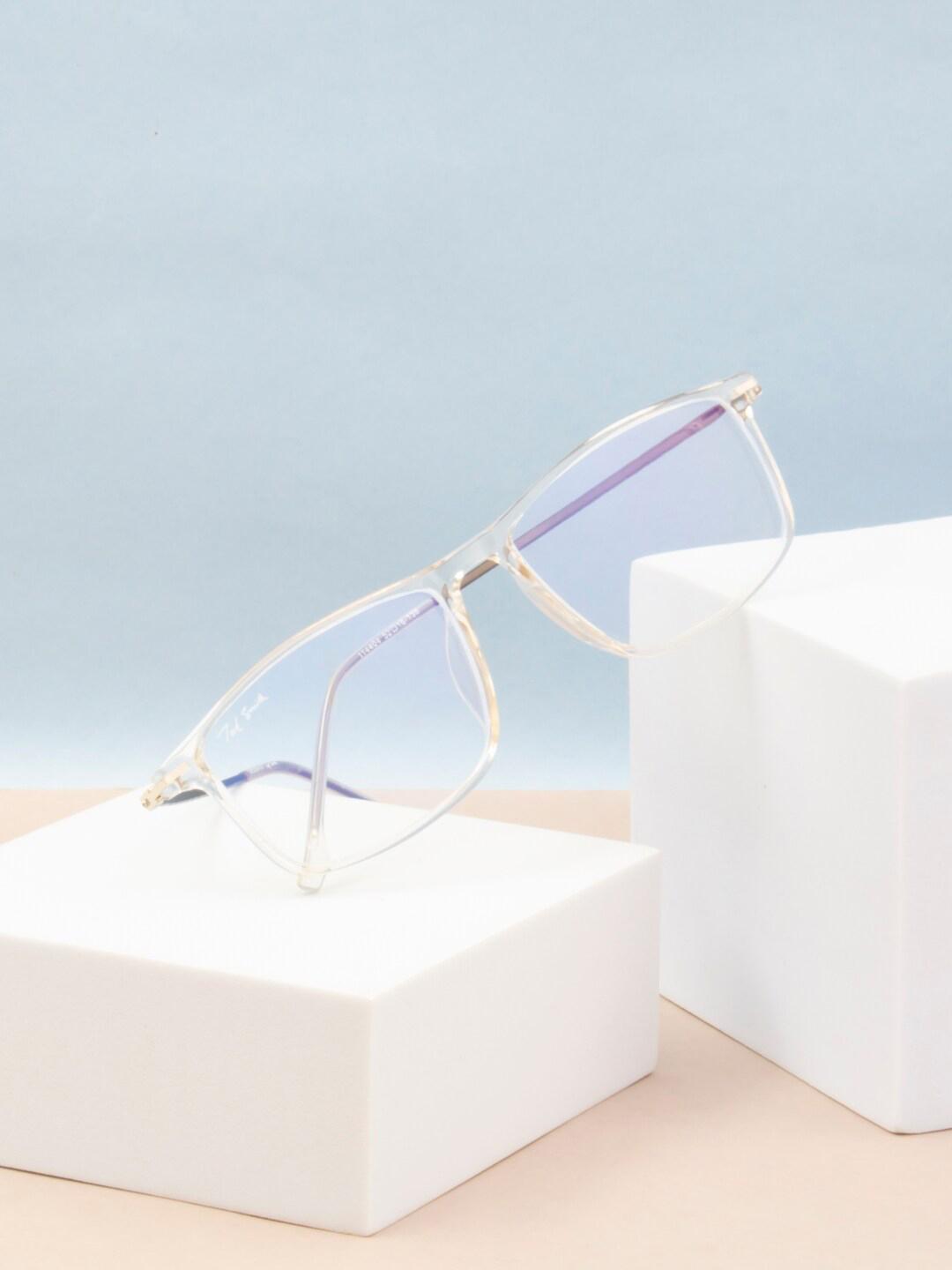Buy Ted Smith Unisex Transparent Rectangle Frames With Blue Light ...