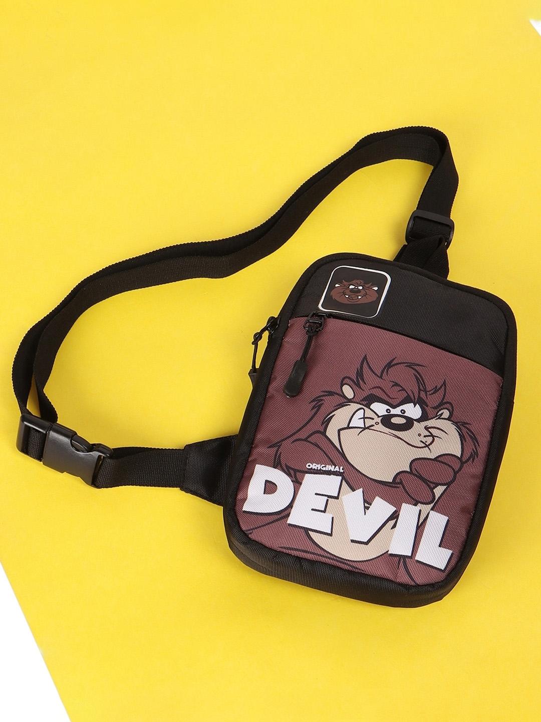 Buy Bewakoof Unisex Black Original Devil Printed Sling Bag - Backpacks ...
