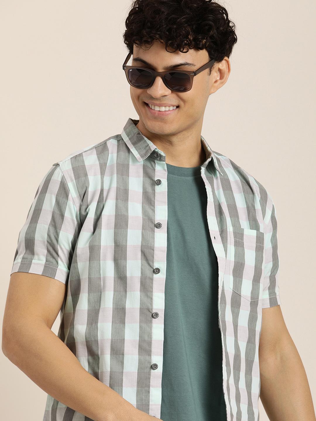 HERE&NOW Men Slim Fit Checked Casual Shirt