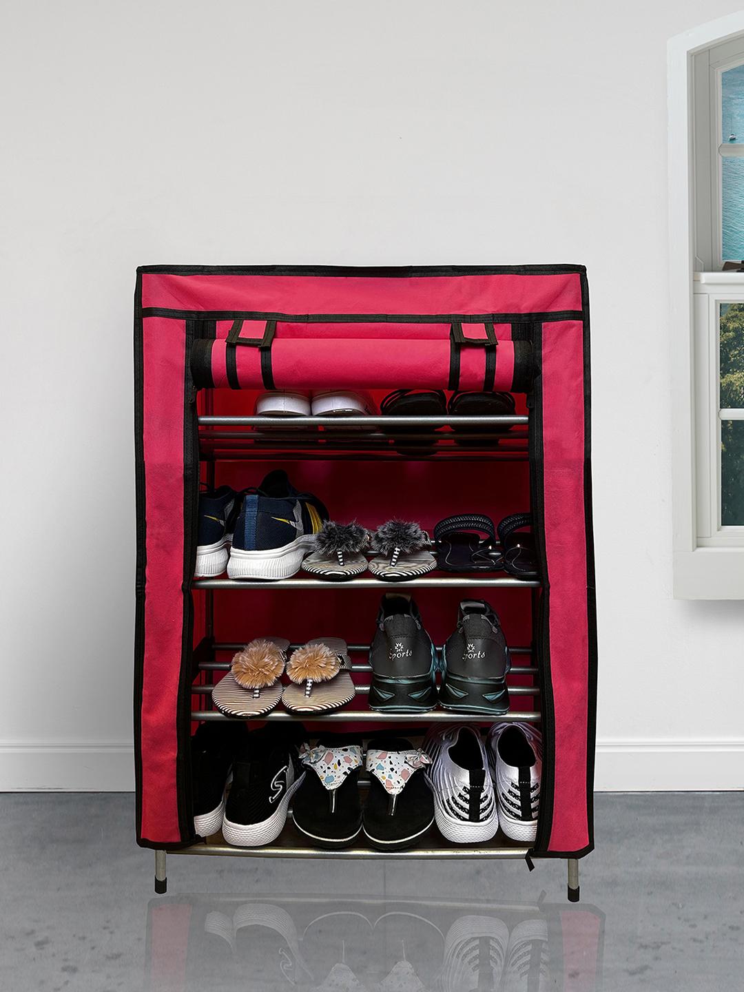 Buy Urban Choice Pink 4 Tier Metal Rectangle Shoe Rack - Racks And ...