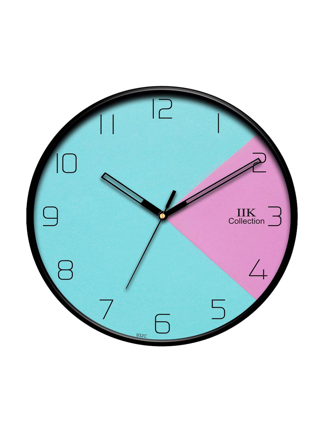 Buy IIK COLLECTION Black Plastic Large Display Round Battery Analogue Wall Clock 30cm - - Home for Unisex