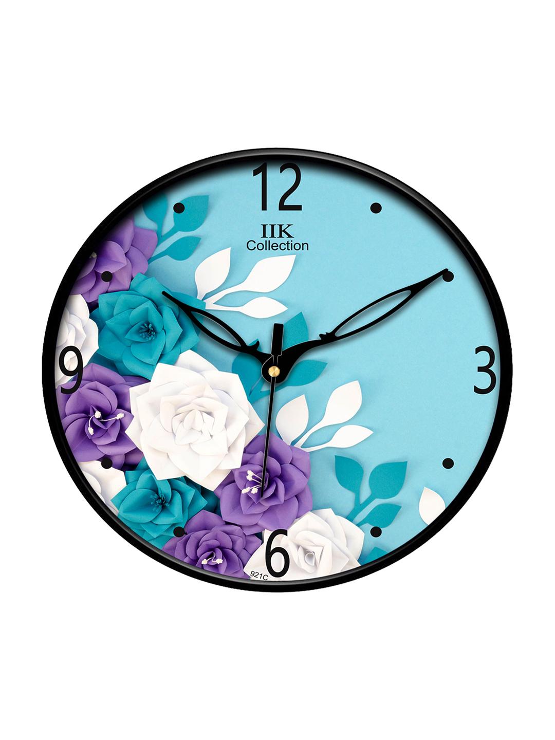 Buy IIK COLLECTION Black Plastic Large Display Round Battery Analogue Wall Clock 30cm - - Home for Unisex