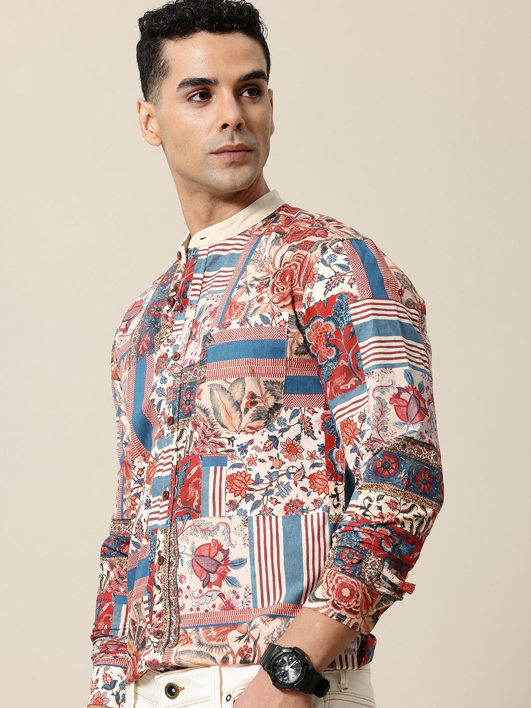 Mr Bowerbird Pure Cotton Tailored Fit Floral Printed Casual Shirt
