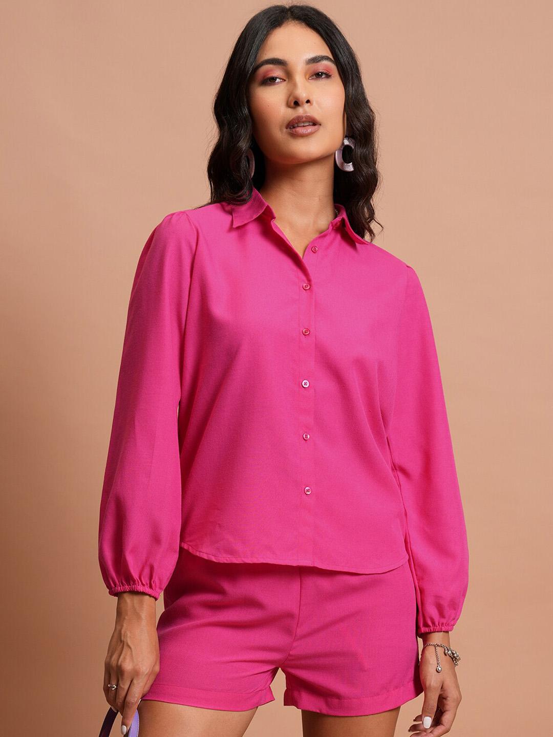 Buy Tokyo Talkies Self Design Shirt With Shorts - - Apparel for Women