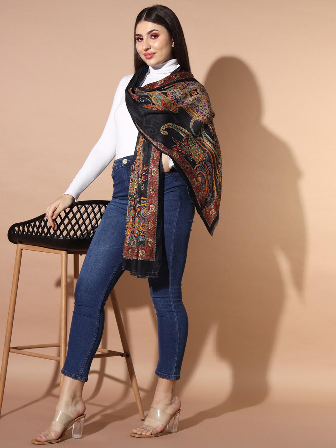 Buy Pashmoda Ethnic Motifs Printed Modal Stole - - Accessories for Women