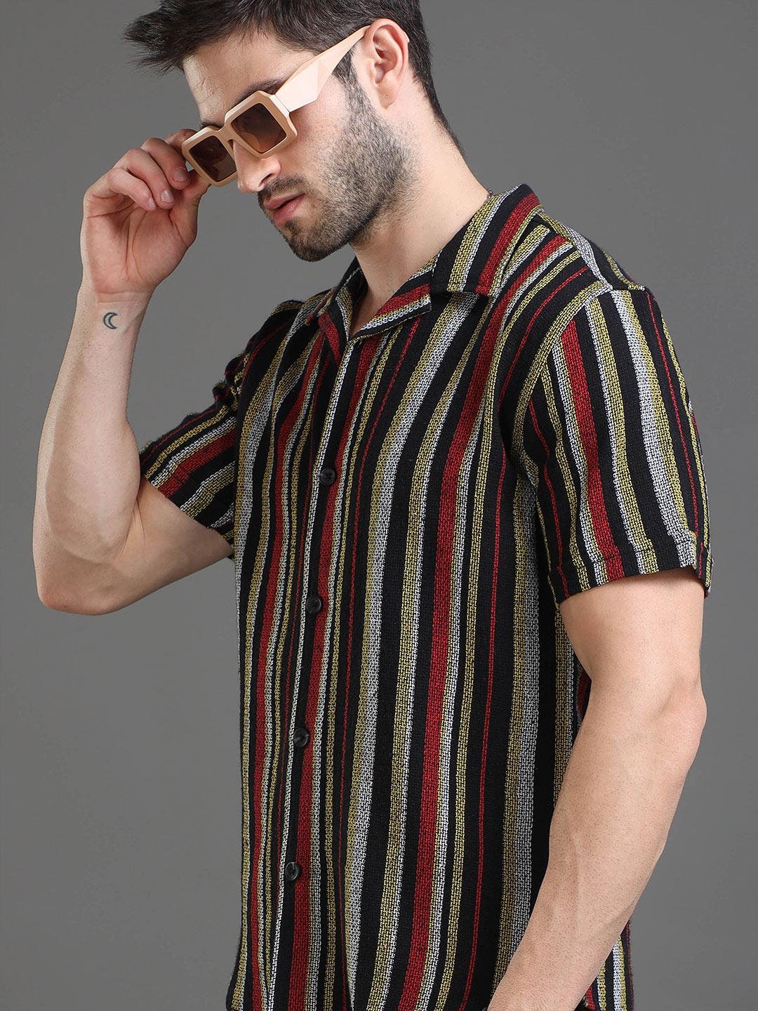 HERE&NOW Slim Fit Multi Striped Cotton Casual Shirt