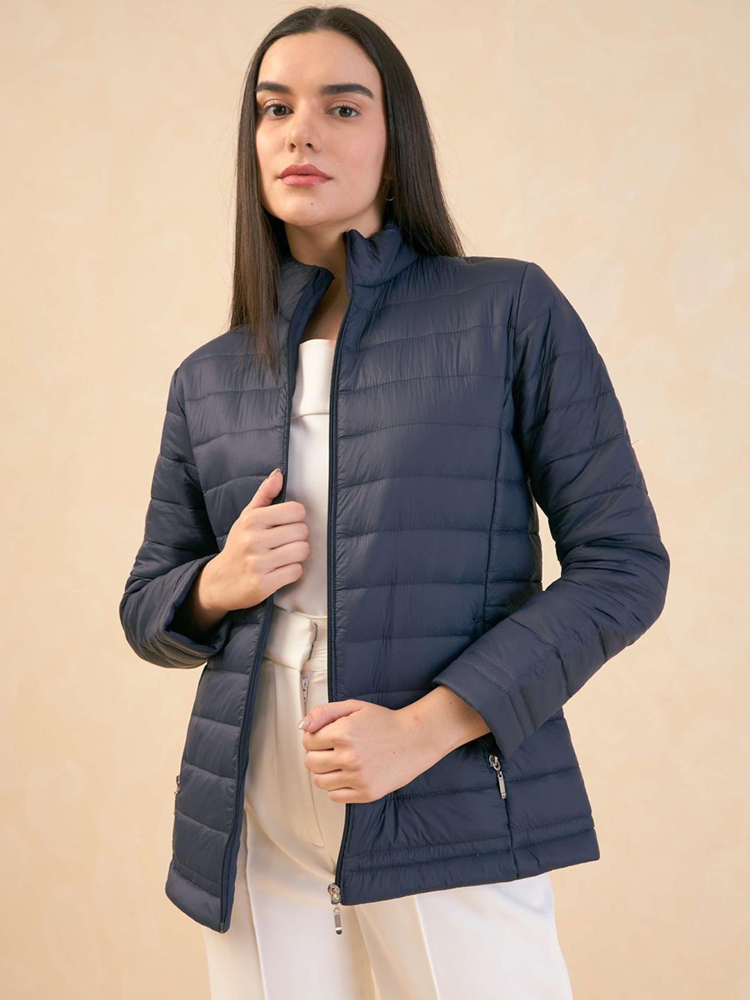 SALT ATTIRE Mock Collar Puffer Jacket
