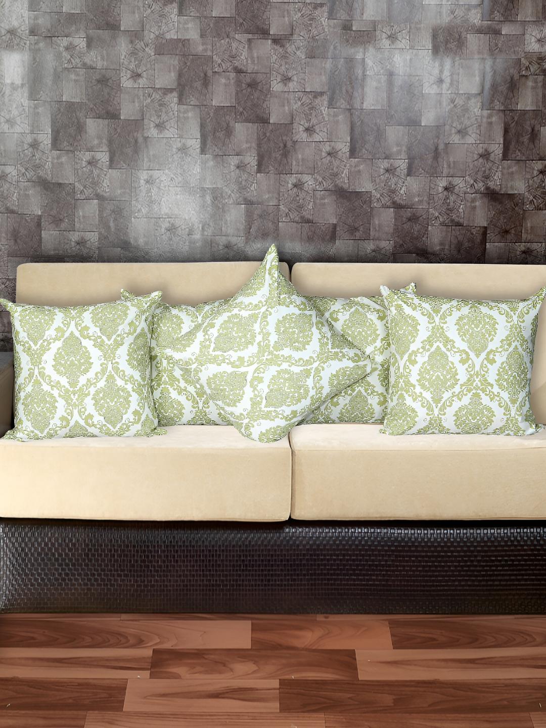 Buy Texstylers Green Ethnic Motifs Cotton Ultra Soft 5 Pcs Cushion Covers 18 X 18 Inches - - Home for Unisex