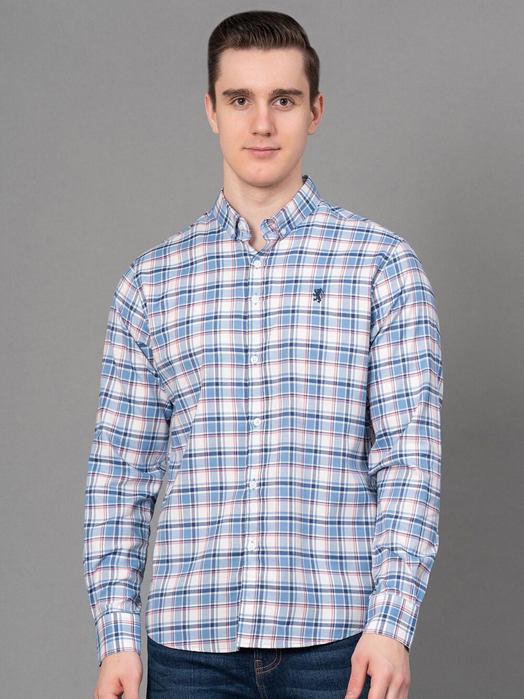 Red Tape Checked Button-Down Collar Casual Shirt