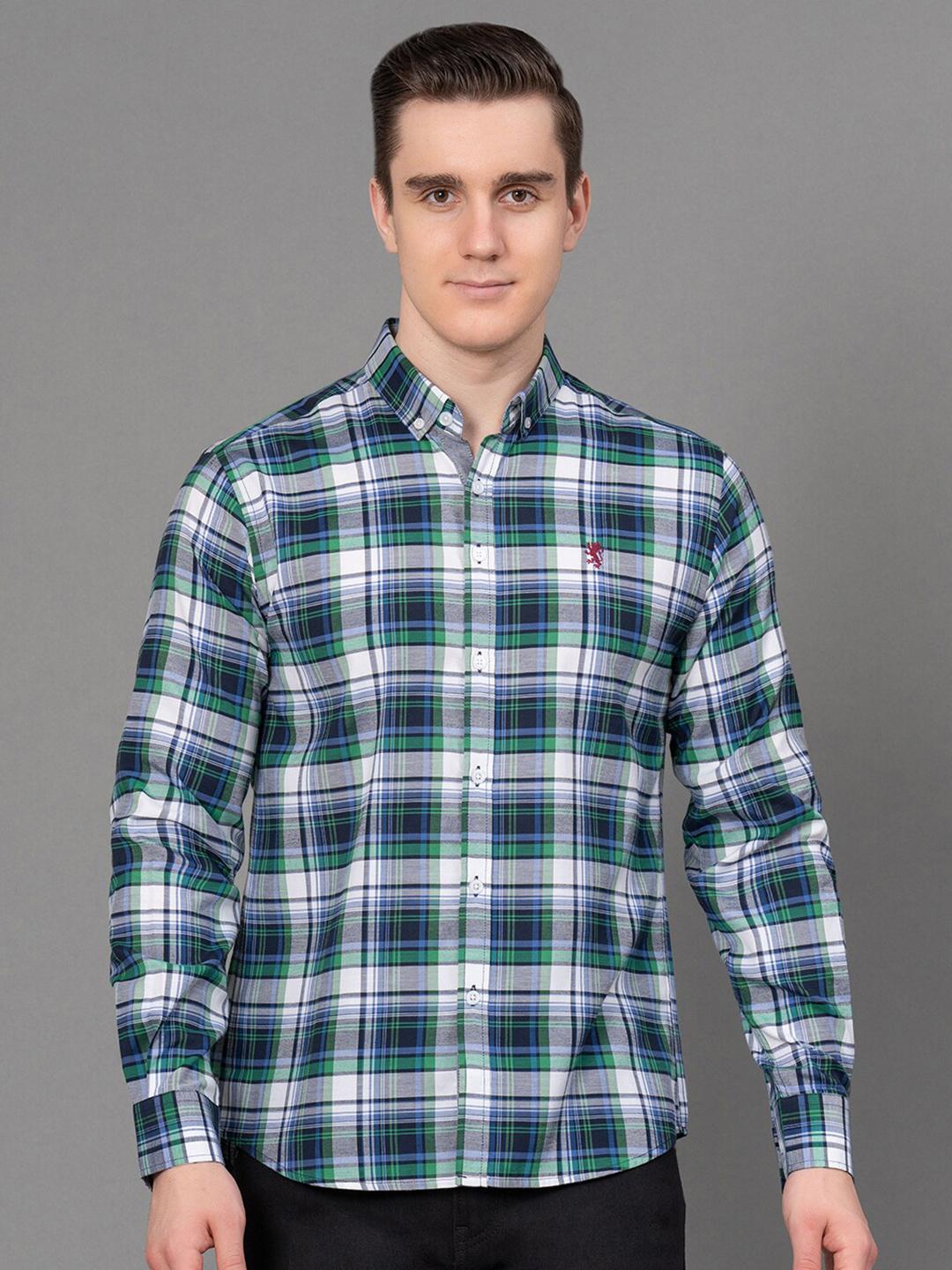 Red Tape Tartan Checks Button-Down Collar Casual Shirt