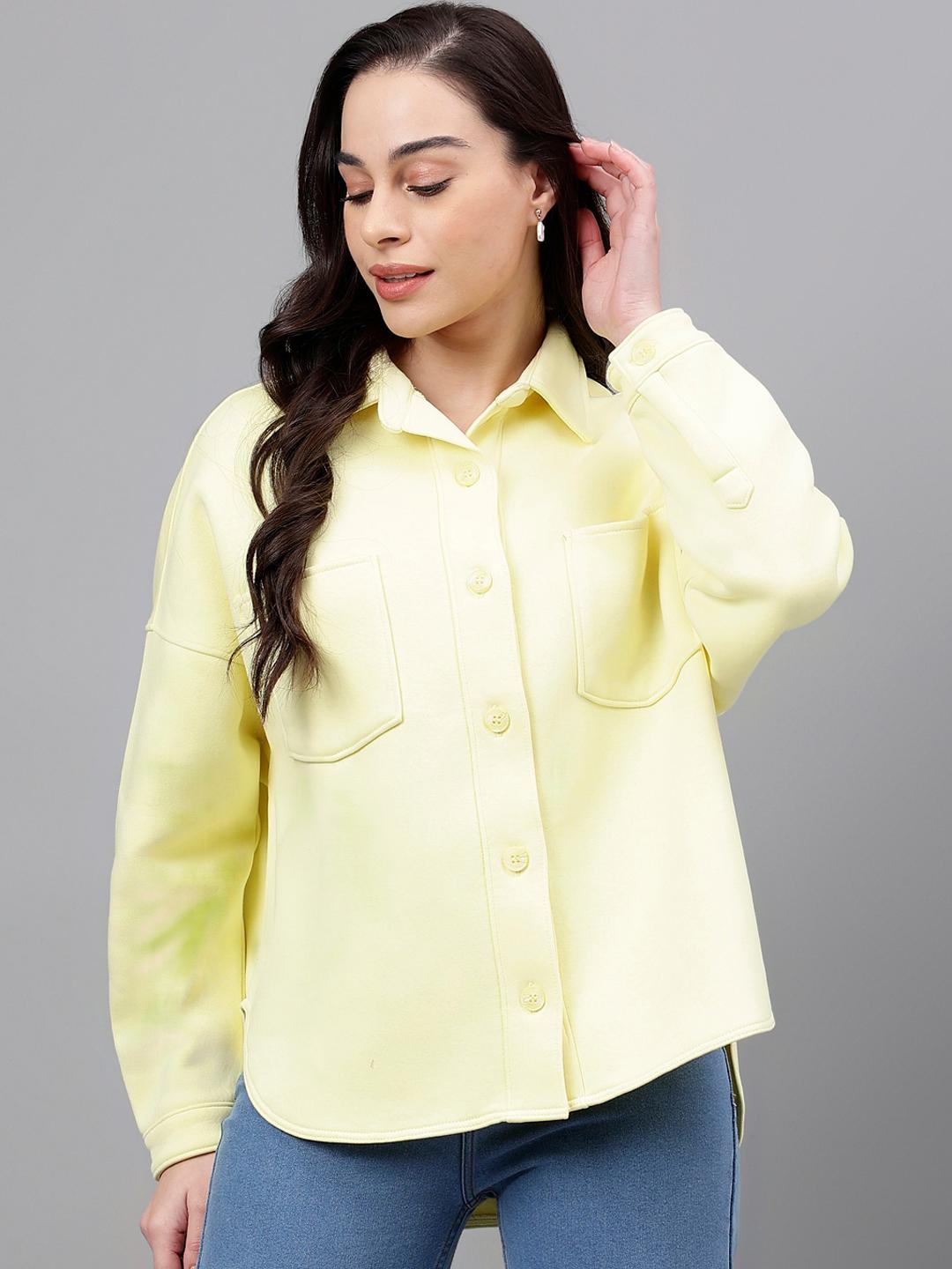 Buy Xpose Comfort Spread Collar Casual Fleece Shacket - Shackets for ...