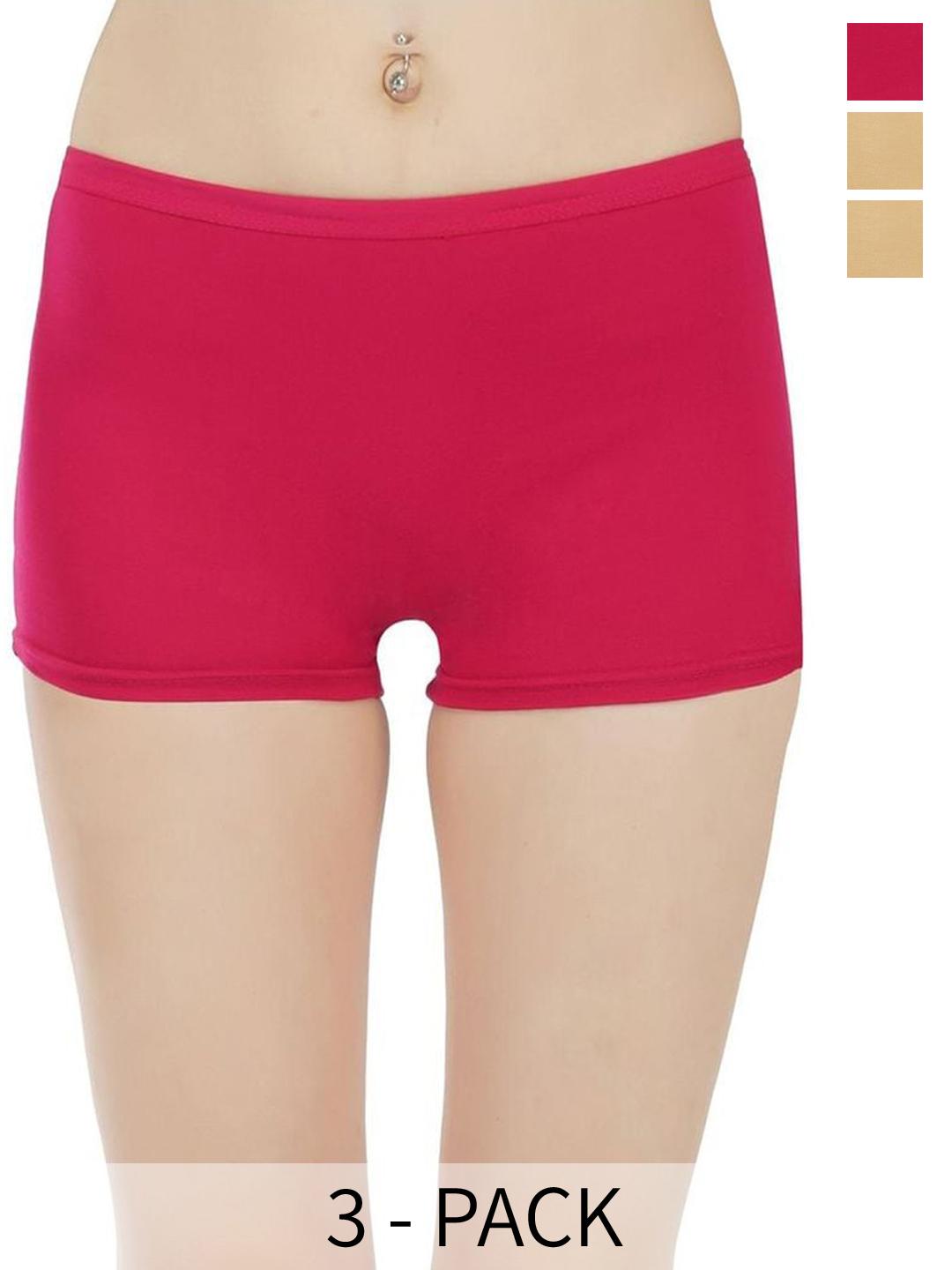 Buy ArLa APPAREL Pack Of 3 Pure Cotton Boy Shorts Briefs - - Apparel for Women