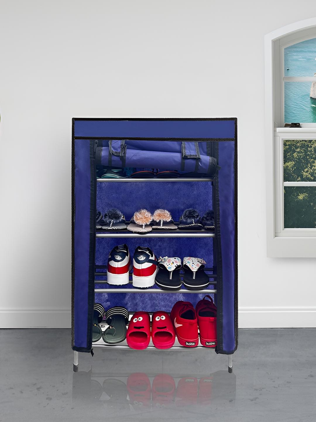 Buy Urban Choice Blue 4 Layer Non Woven Fabric Rectangle Shoes Rack ...