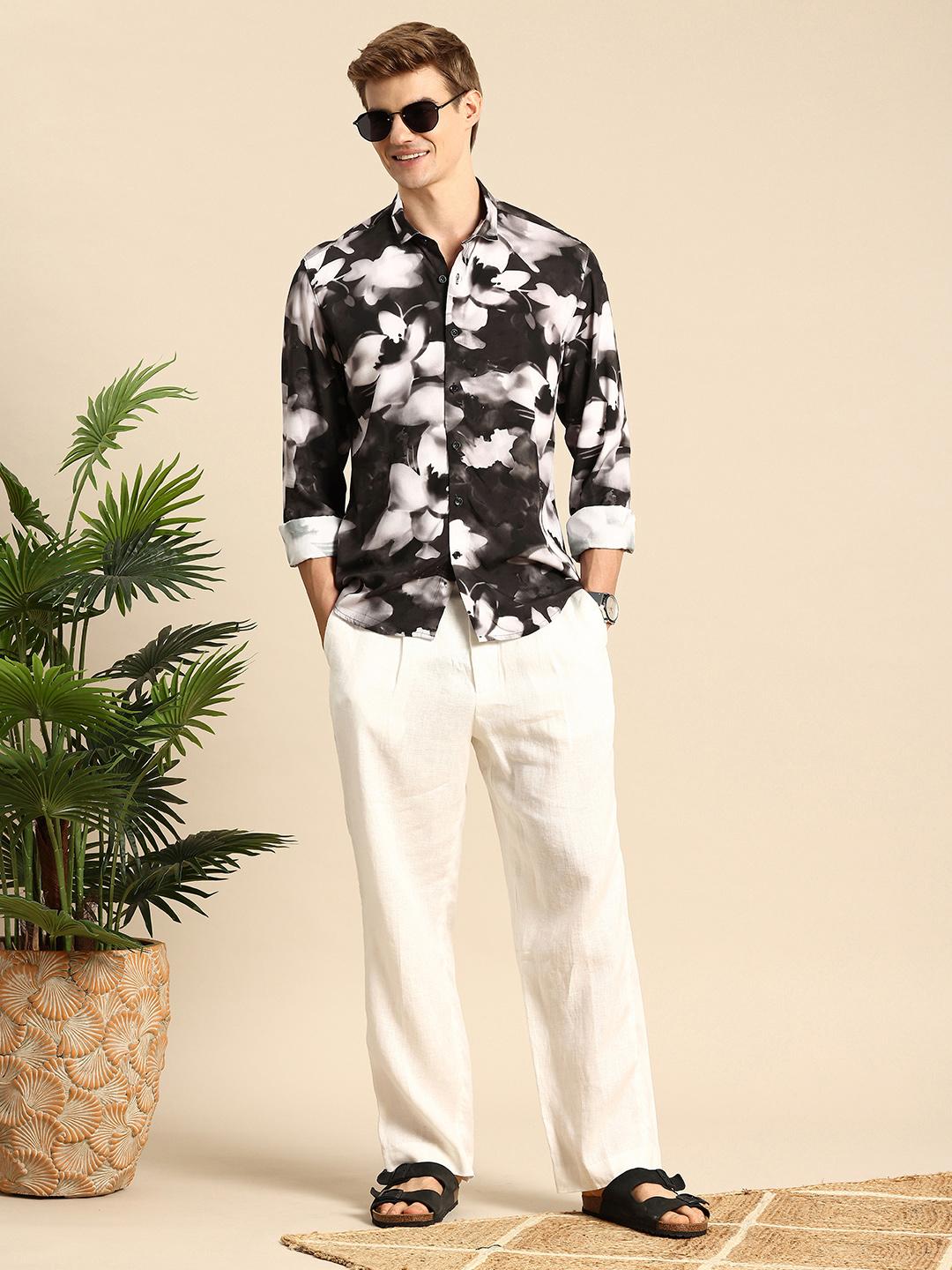 Mast & Harbour Floral Printed Opaque Casual Shirt