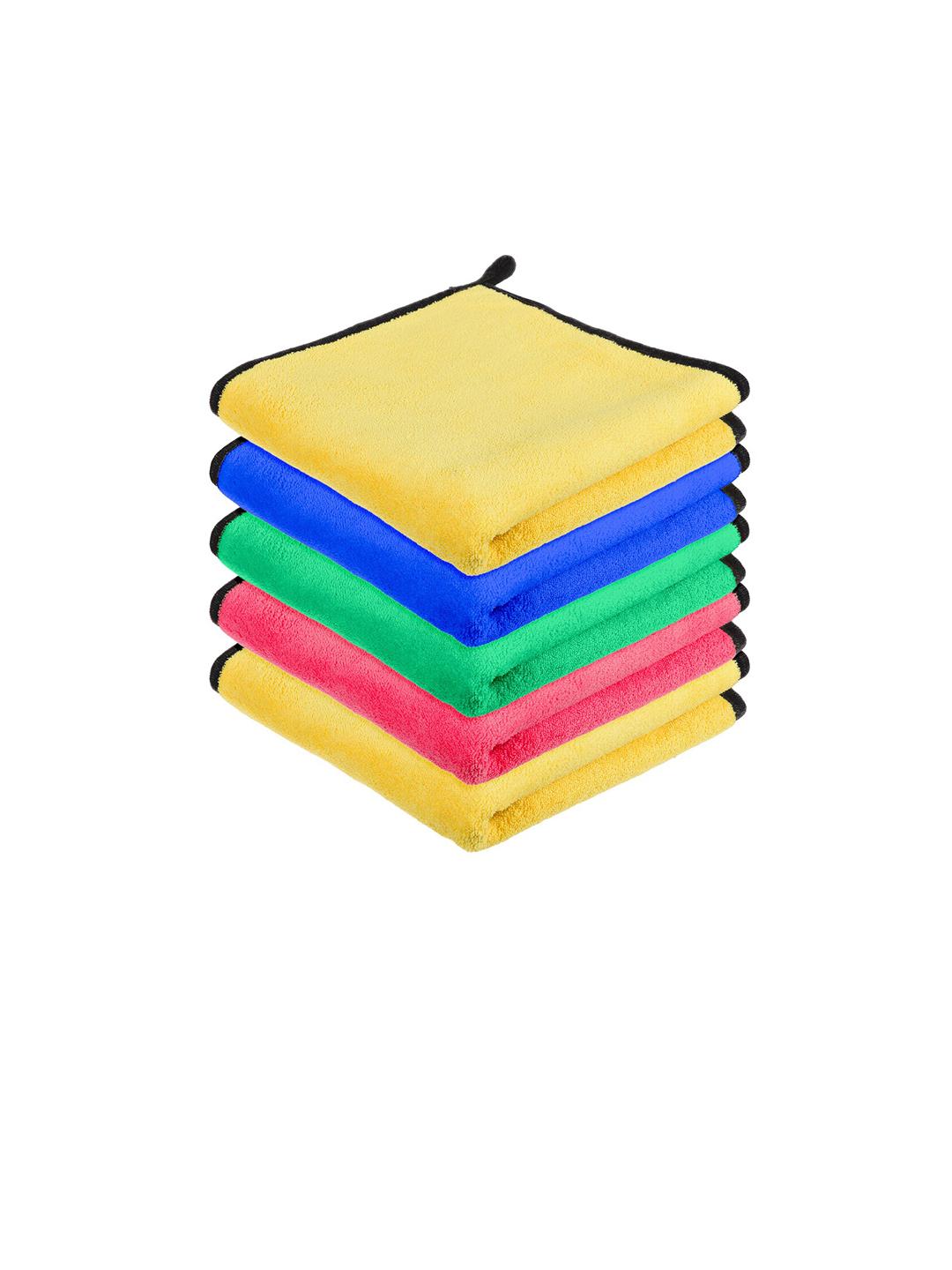 Buy Kuber Industries 5 Pcs Yellow & Blue 400 GSM Kitchen Towels ...