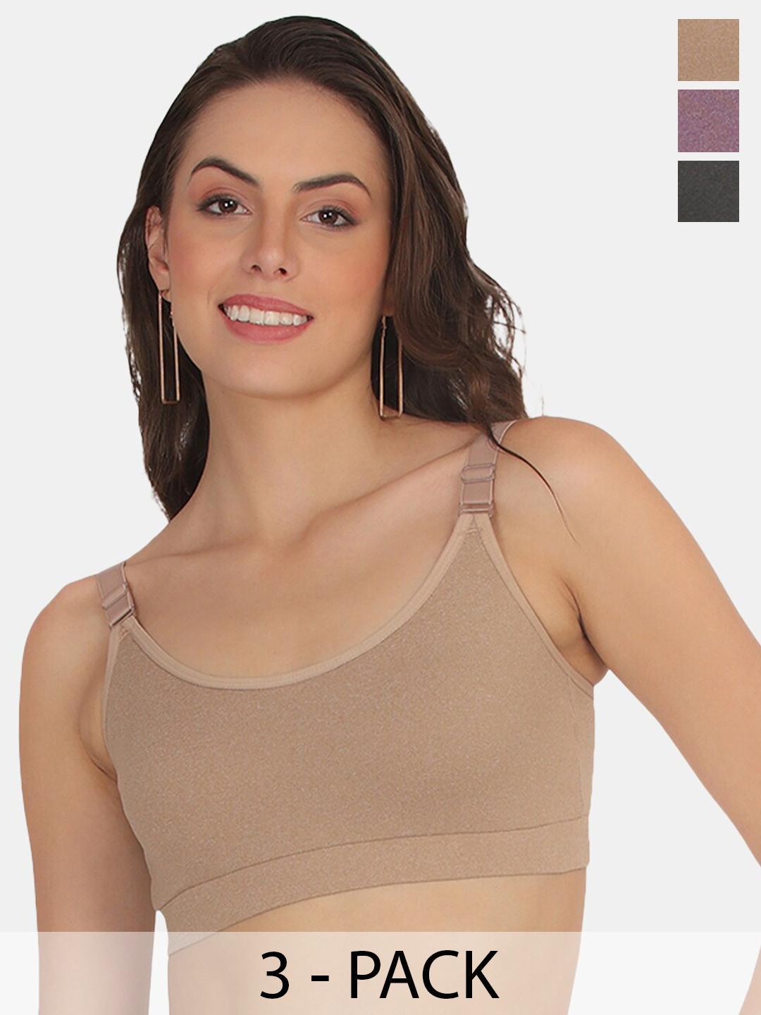 Buy POOJA RAGENEE Pack Of 3 Full Coverage T Shirt Bra All Day Comfort - - Apparel for Women