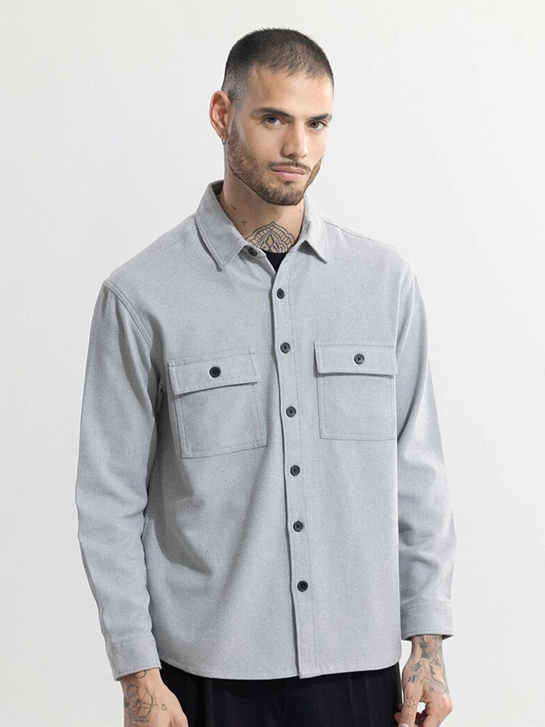 Snitch Spread Collar Classic Cotton Boxy Casual Shirt