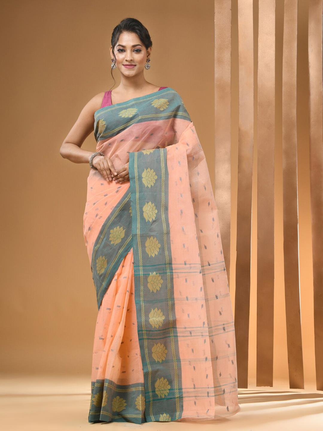 Buy Arhi Ethnic Woven Design Pure Cotton Taant Saree - Sarees for Women ...
