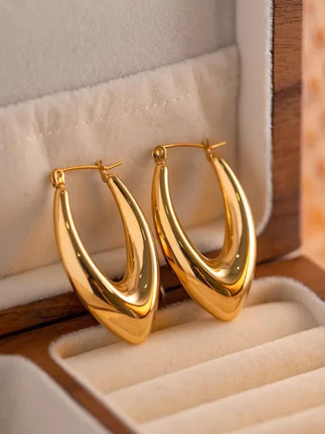 Buy KRYSTALZ Gold Plated Contemporary Hoop Earrings -  - Accessories for Women