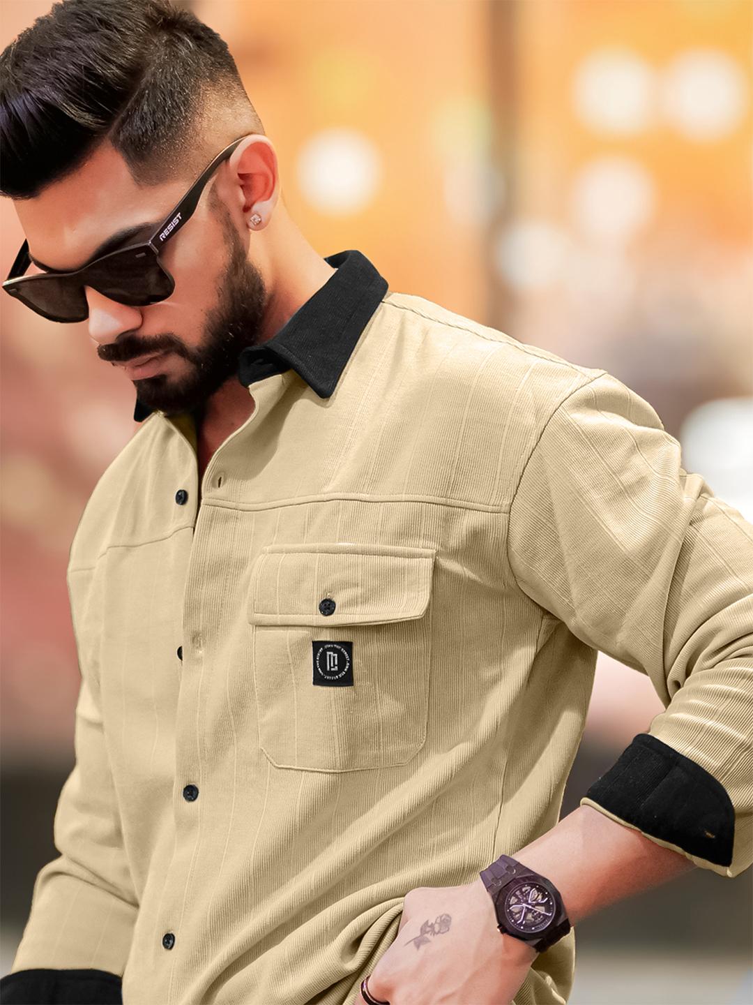 Maniac Classic Fit Striped Spread Collar Cotton Shirt