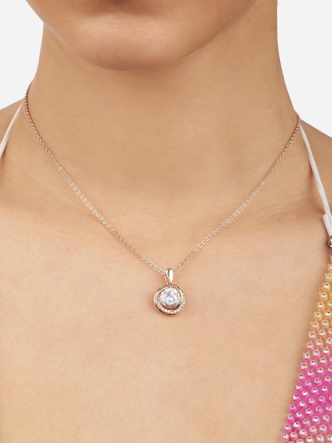 Buy Zaveri Pearls Rose Gold Brass Rose Gold Plated Chain -  - Accessories for Women