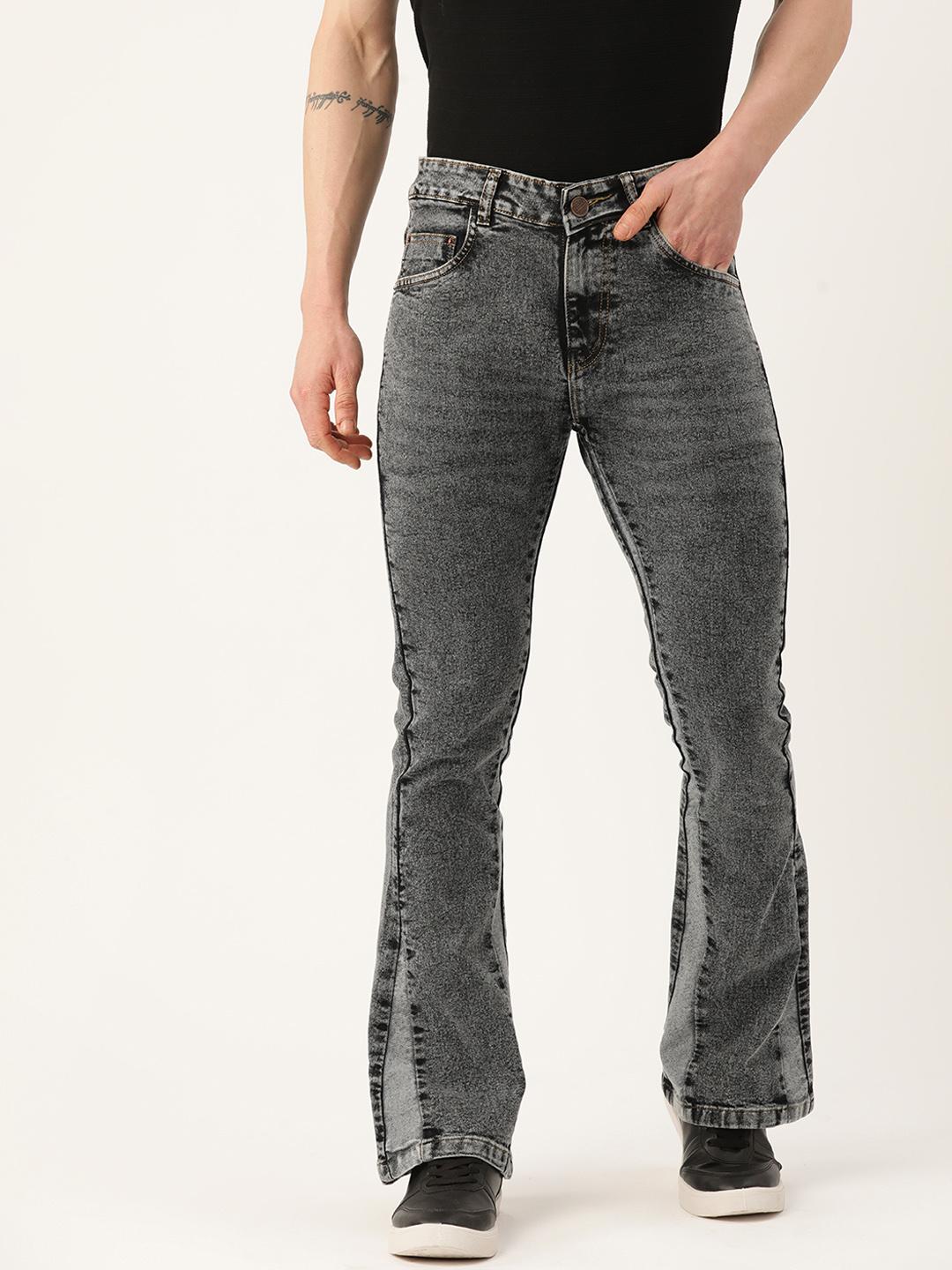 PARIS HAMILTON Men Bootcut Heavy Fade Colourblocked Stretchable Jeans
