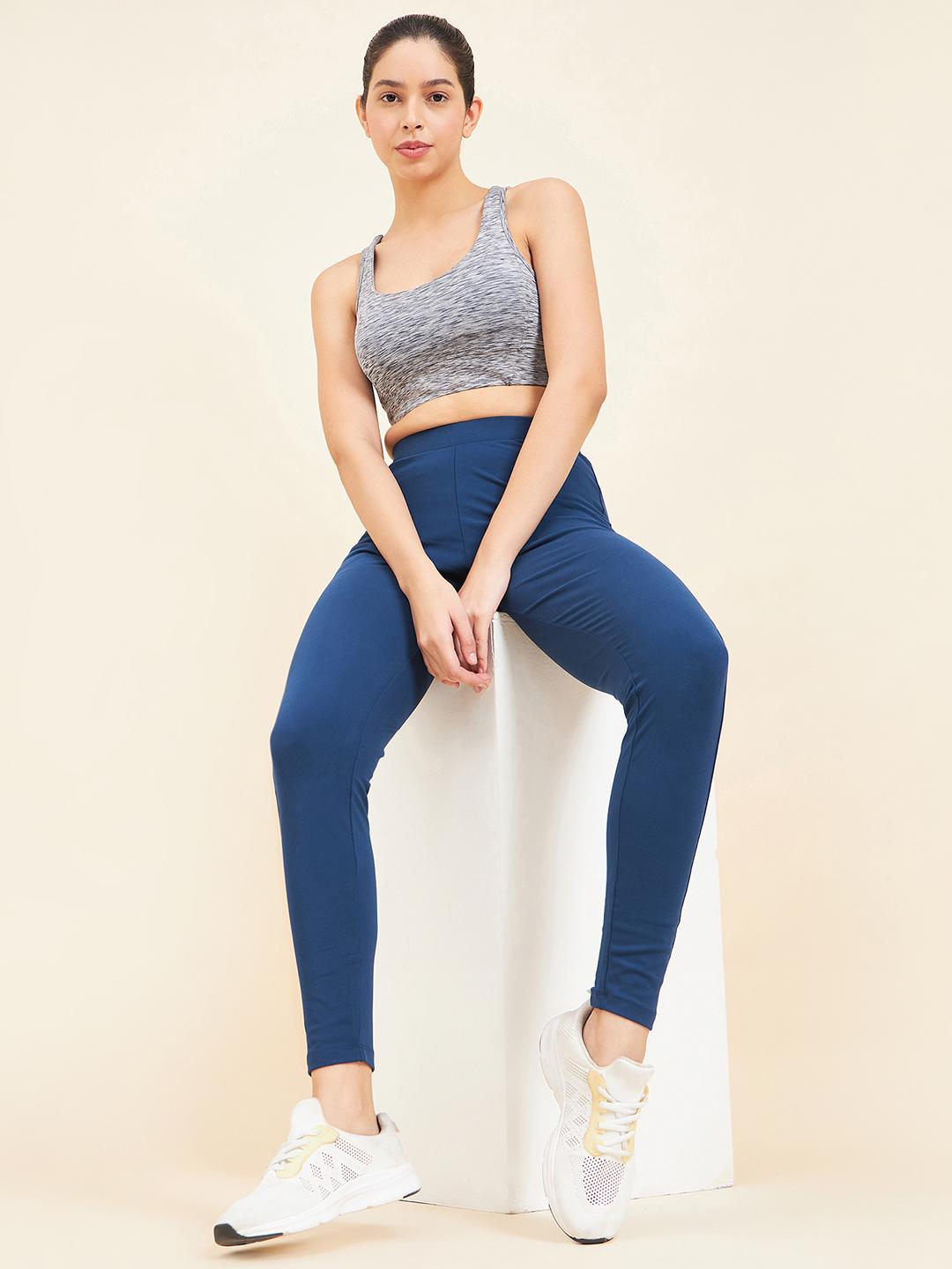 Blue Ankle Length Tights